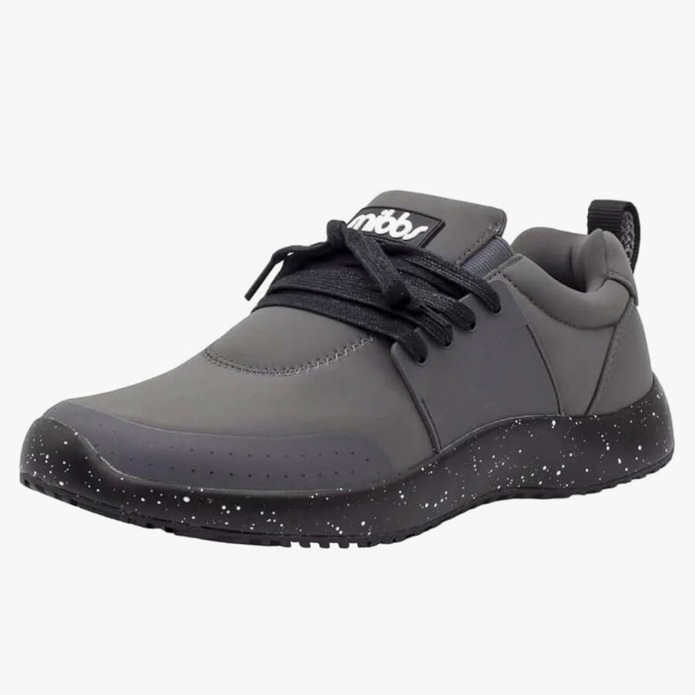 Gray and Black Athletic Sneakers with Supportive Sole
